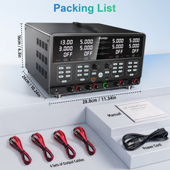 0-30V 4-Channel Programmable DC Power Supply for Electronic Engineering,KQ-4KD Multi-Output Bench Power Supply