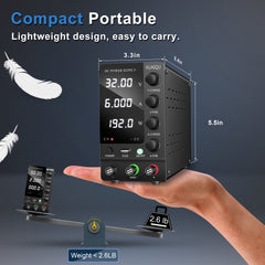 KUAIQU SPS-C3206 32V 6A Adjustable DC Power Supply for PCB Repair &Electronics Prototyping
