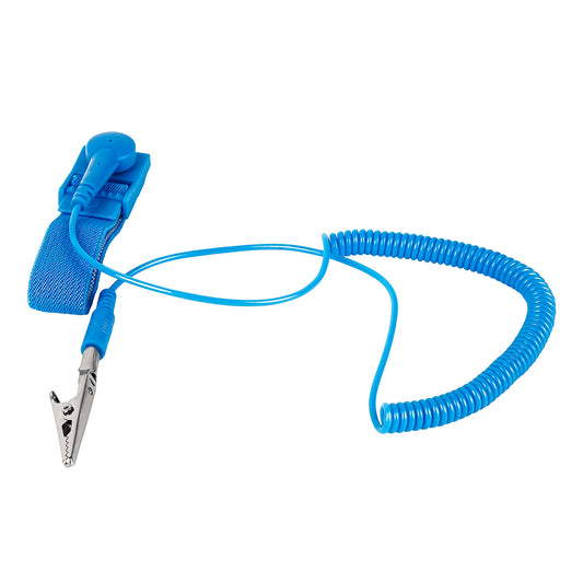 2PCS Adjustable Anti-Static Wristbands with ESD Cables, 1MΩ Impedance, Corded for Electronics & Electrician, Blue