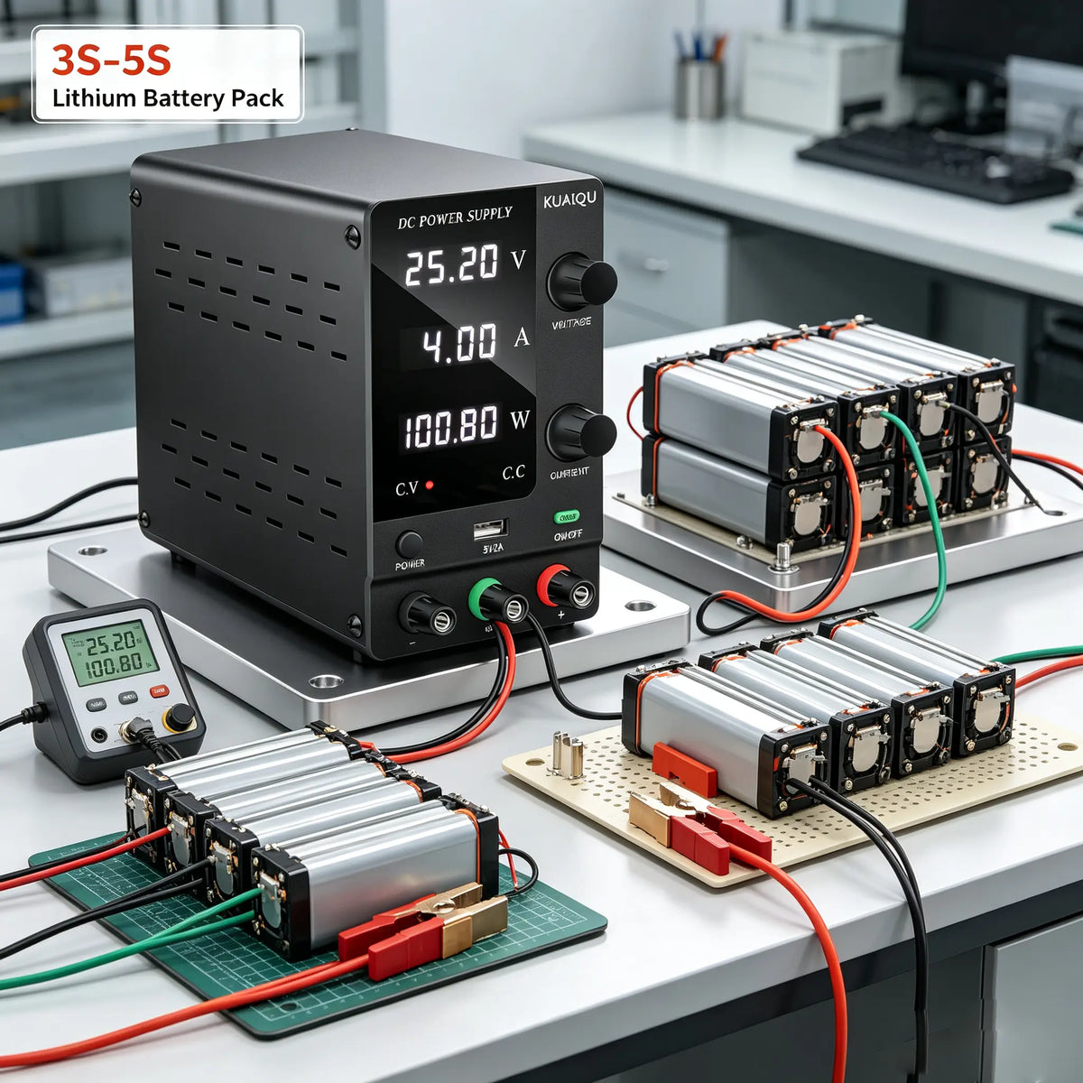30V 10A DC Power Supply for 3S–5S Drone & E-Bike Lithium Battery Pack Charge/Discharge Testing