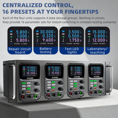 KUAIQU SPPS-K605R-4KD 60V 5A 4-Channel DC Power Supply for 48V Industrial Electronics & LED Testing
