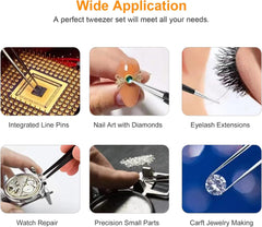 9PCS Precision Tweezers Set 6