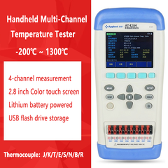 Handheld Multi-Channel Temperature Tester 2-Channel 4-Channel 8-Channel -200°C ~ 1300°C with USB Interface 2.8-inch color touch screen