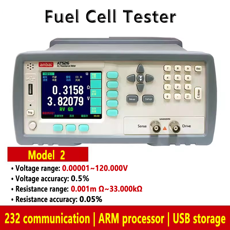 Testeur de piles à combustible, testeur de résistance interne de batterie de table, 60 V, 120 V, 33 kΩ, communication 232, processeur ARM, stockage USB 