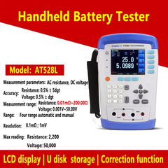 Handheld Battery Tester 0.01mΩ - 200.0kΩ 0.01mΩ - 2.2kΩ Battery voltage internal resistance tester LCD display U disk  storage Correction function