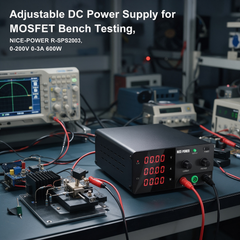 Adjustable DC Power Supply for MOSFET Bench Testing, NICE-POWER R-SPS2003, 0-200V 0-3A 600W