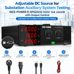 Adjustable DC Source for Substation Auxiliary System Testing NICE-POWER R-SPS20010 200V 10A 2000W with Output Control