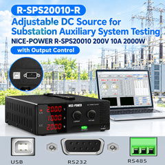 Adjustable DC Source for Substation Auxiliary System Testing NICE-POWER R-SPS20010 200V 10A 2000W with Output Control