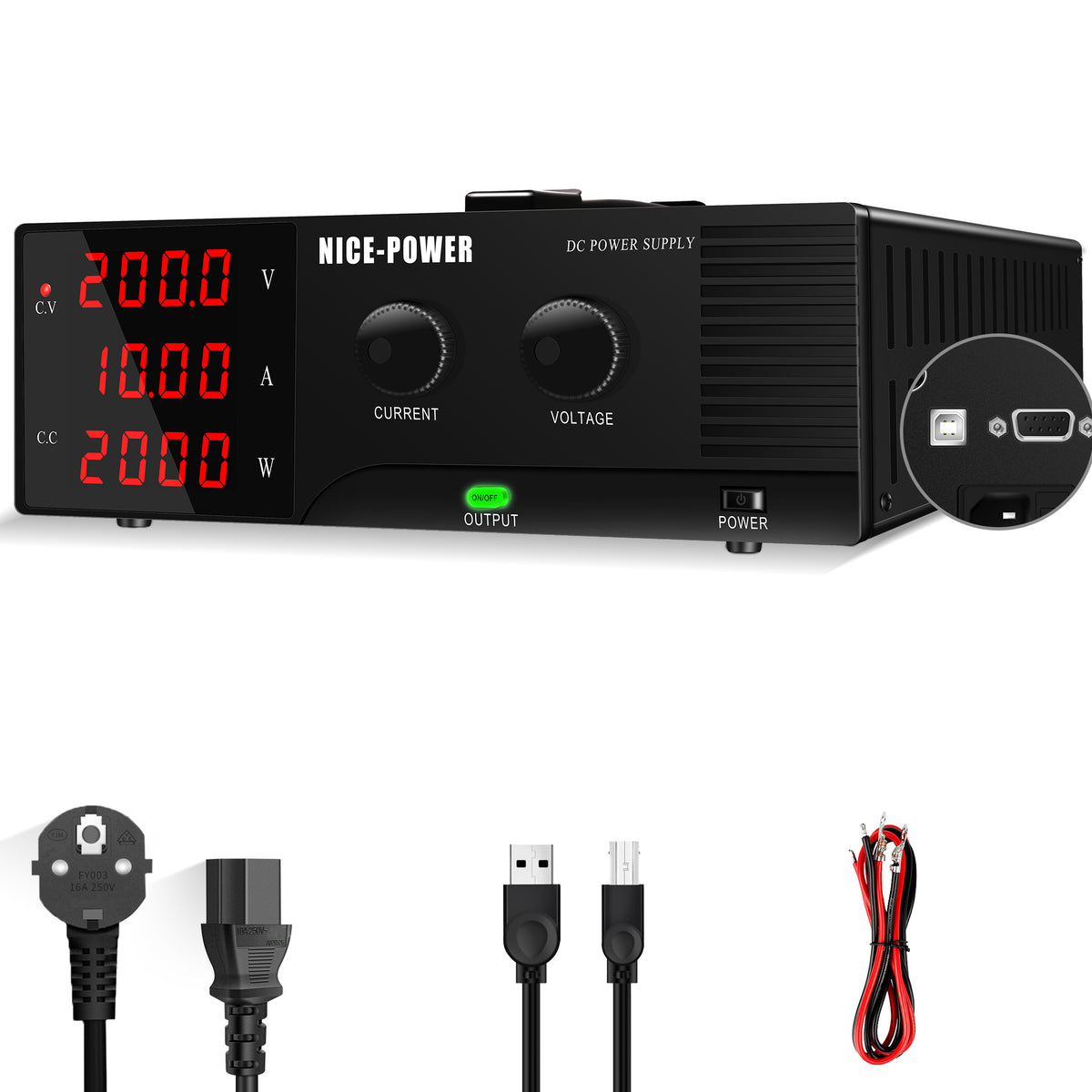 R-SPS20010 DC Power Supply for DC-DC Converter Input Testing NICE-POWER 200V 10A 2000W