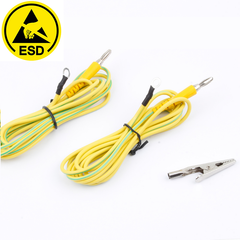 Lot de dix câbles de mise à la terre antistatiques avec clip et boucle Câble de haute qualité