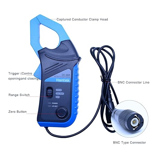 Hantek CC-650 AC/DC Max. 20 kHz 20mA to 650A DC Current Clamp Meter Multimeter with BNC Connector