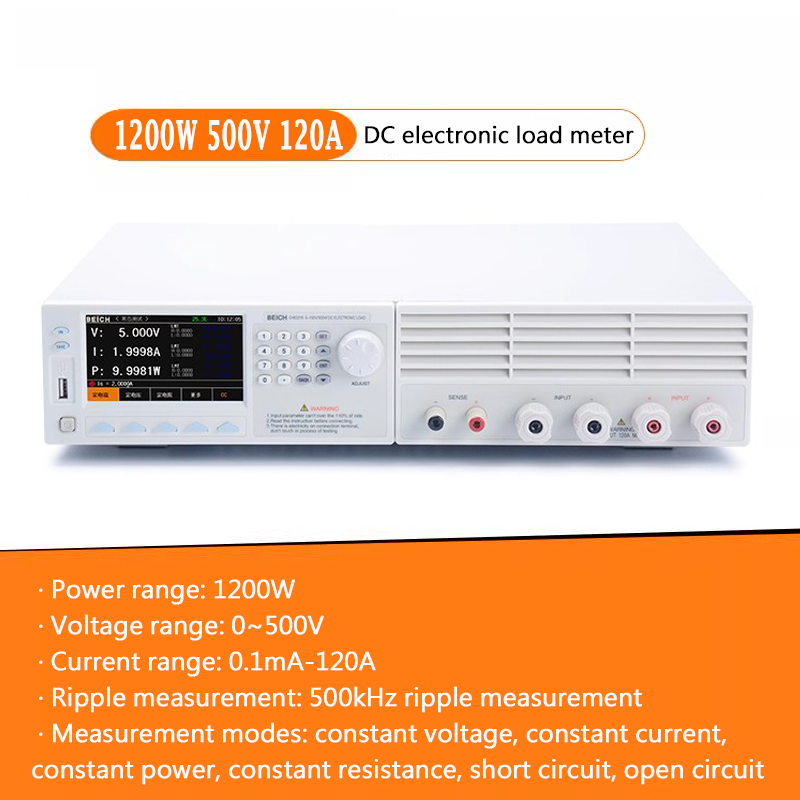 Testeur de capacité de batterie multifonction haute précision, charge électronique CC contrôlée par programme 500 kHz, 500 V, 60 A, 120 A, 600 W, 900 W, 1 200 W 