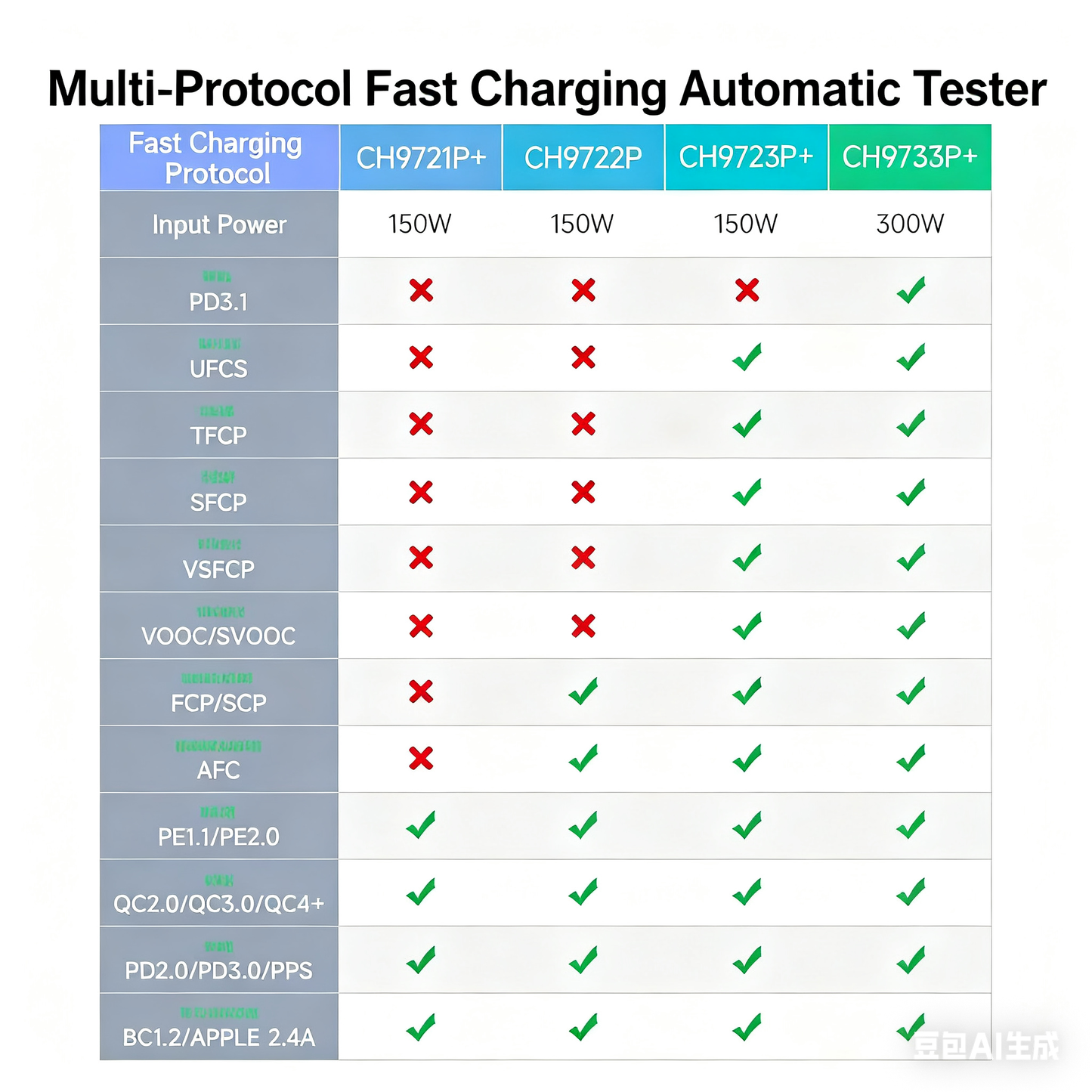 CH9722P CH9721P+ (150W 60V 6A) Quick Charge Automatic Tester DC Electronic Load Multi protocol mobile automatic fast charging electronic load tester