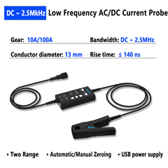 Low Frequency AC/DC Current Probe DC 800kHz 2.5MHz 10A 100A gear BNC interface Universally Compatible Oscilloscope Current Probe