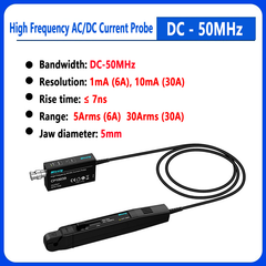 Current Probe High Frequency 50MHz 100MHz 6A 30A AC/DC Current Probe Dual Range BNC Universally Compatible Oscilloscope Adapter power supply