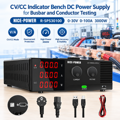 CV/CC Indicator Bench DC Power Supply for Busbar and Conductor Testing NICE-POWER R-SPS30100 0-30V 0-100A 3000W