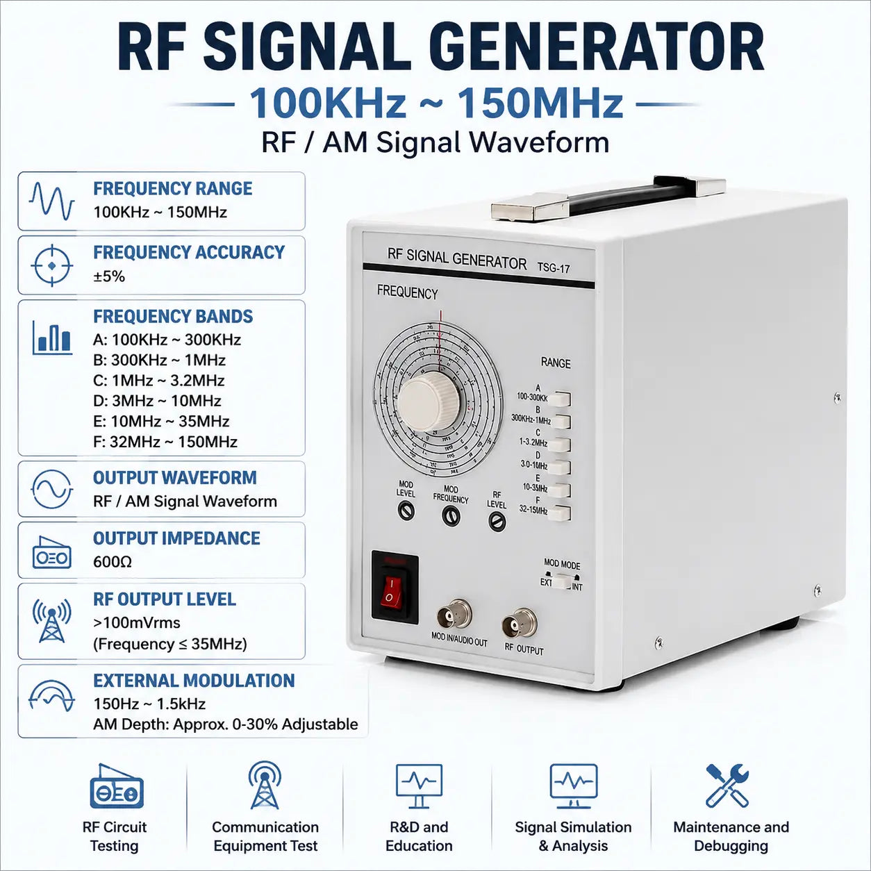 high frequency audio generator 100KHz-150MHz
