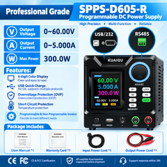 Industrial Automation Power Supply SPPS-D605 15V 30V 60V, 5A 300W Programmable DC Bench Power Supply with 5V/2A USB