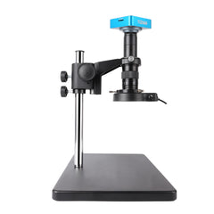 Microscopio digital YIZHAN de 38 MP, lente de 180 aumentos, cámara HDMI USB y control remoto para textiles y reparaciones.