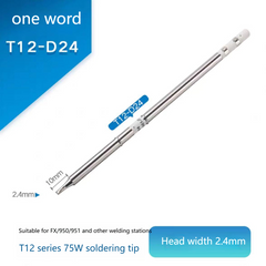 Pointes de fer à souder de rechange électriques T12 T12-DC24 FX950/FX951, élément chauffant à température constante en forme de tête plate 