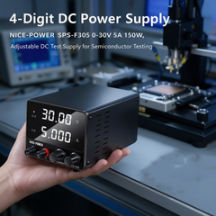 4-Digit DC Power Supply NICE-POWER SPS-F305 0-30V 5A 150W, Adjustable DC Test Supply for Semiconductor Testing