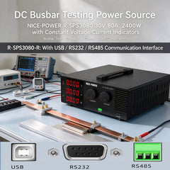 DC Busbar Testing Power Source NICE-POWER R-SPS3080 30V 80A 2400W with Constant Voltage/Current Indicators