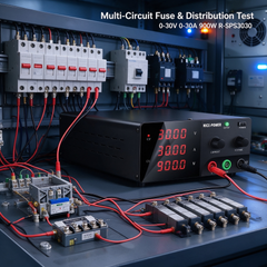 DC Distribution Board Validation with NICE-POWER R-SPS3030 Bench Power Supply 30V 30A 900W