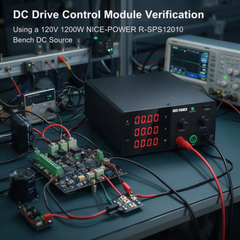 DC Drive Control Module Verification Using a 120V 1200W NICE-POWER R-SPS12010 Bench DC Source