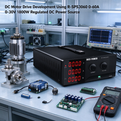 DC Motor Drive Development Using R-SPS3060 0-60A 0-30V 1800W Regulated DC Power Source