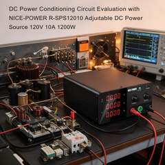 DC Power Conditioning Circuit Evaluation with NICE-POWER R-SPS12010 Adjustable DC Power Source 120V 10A 1200W