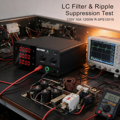 DC Power Conditioning Circuit Evaluation with NICE-POWER R-SPS12010 Adjustable DC Power Source 120V 10A 1200W