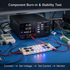 DC Test Power Supply KUAIQU 15V 30A 450W R-SPS1530S with 4-Digit Display for Electronic Component Testing