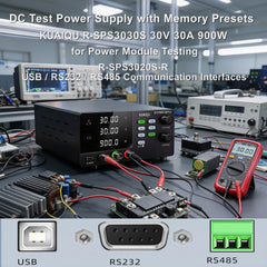 DC Test Power Supply with Memory Presets KUAIQU R-SPS3030S 30V 30A 900W for Power Module Testing