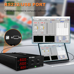 DC Test Supply for 48V Auxiliary Power System Testing NICE-POWER R-SPS8020 0-80V 0-20A 1600W with CV/CC Indicators