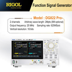 Generador de señales de función RIGOL DG821 Pro DG822 Pro DG852 Pro Generador de señales ajustable 25 MHz 50 MHz 625 MSa/s Medidor de frecuencia 