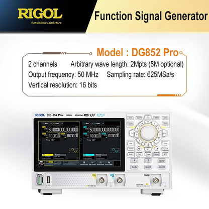 RIGOL Function Signal Generator DG821 Pro DG822 Pro DG852 Pro Signal Generator Adjustable 25MHz 50MHz 625 MSa/s Frequency Meter