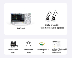 RIGOL Oscilloscope DHO802 DHO812 DHO804 DHO814 2 Channel 12bit Resolution 70MHz 100MHz Electronics Design