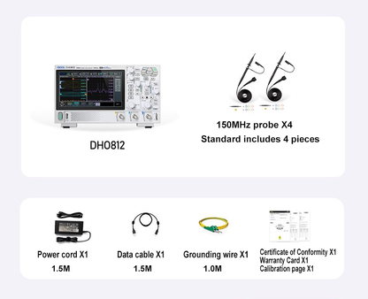 RIGOL Oscilloscope DHO802 DHO812 DHO804 DHO814 2 Channel 12bit Resolution 70MHz 100MHz Electronics Design