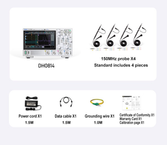 RIGOL Oscilloscope DHO802 DHO812 DHO804 DHO814 2 Channel 12bit Resolution 70MHz 100MHz Electronics Design
