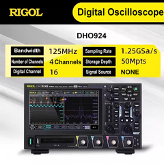 RIGOL Digital Oscilloscope DHO924 DHO924S Storage Oscilloscope Desktop 50Mpts Memory Depth 250MHz Support Type-C power supply