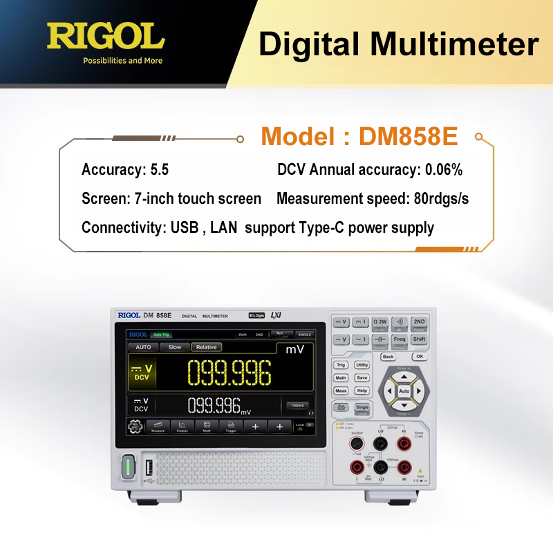 Multímetro digital RIGOL DM858E DN858 Pantalla digital de escritorio Multímetro multipropósito de 5 ½ dígitos Detector profesional Probador automático de multímetro 