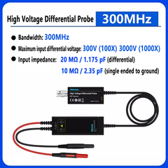 Digital Oscilloscope Probe High Voltage Isolated Differential Probe 300MHz Max 700V 1500V 3000V 20X 200X 50X 500X 100X 1000X Two-Stage Attenuation