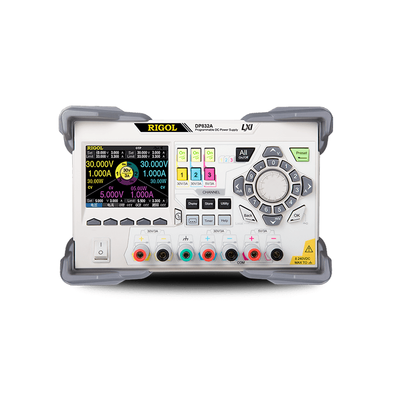 RIGOL DC Power Supply DP832 DP832A Programmable DC power supply 195W 3 channel V/A/W measurement USB LAN RS232 Digital IO opt.