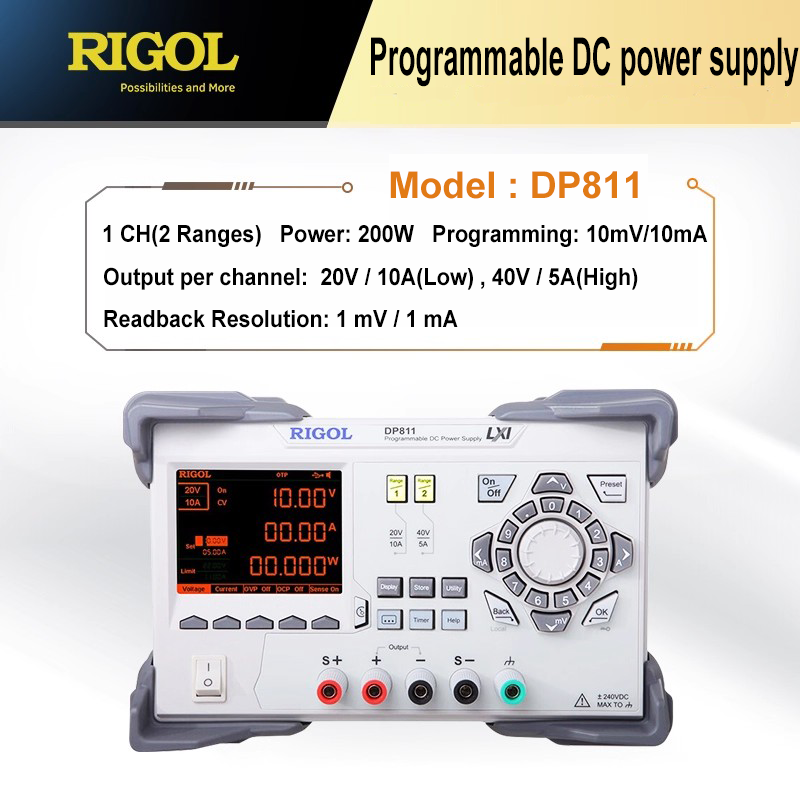RIGOL Programmable Linear DC Regulated Power Supply DP811 DP811A 200W 1 CH 2 Ranges Multiple Interfaces DC Power Supply