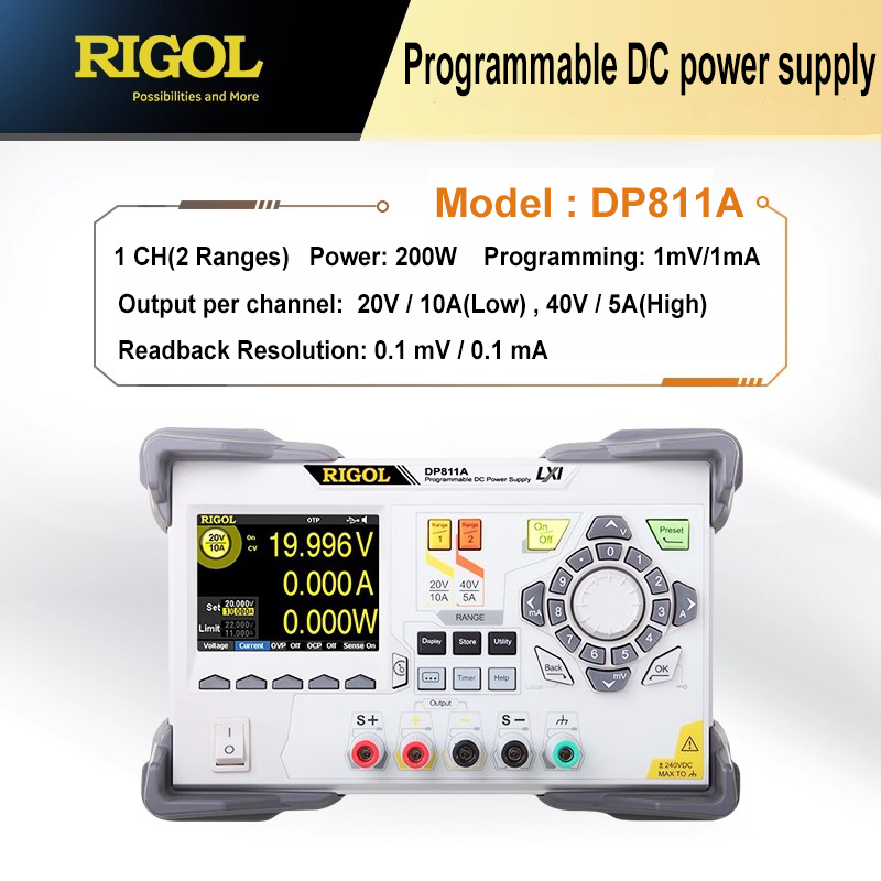 RIGOL Programmable Linear DC Regulated Power Supply DP811 DP811A 200W 1 CH 2 Ranges Multiple Interfaces DC Power Supply