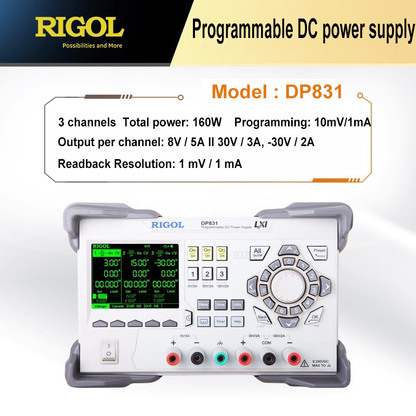 RIGOL DC Power Supply DP831 DP831A Programmable Linear DC Regulated Power Supply 3CH 160W Interface optional