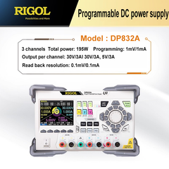 RIGOL DC Power Supply DP832 DP832A Programmable DC power supply 195W 3 channel V/A/W measurement USB LAN RS232 Digital IO opt.