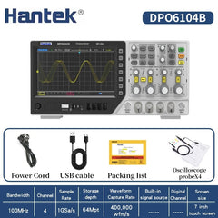 Hantek DPO6104B DPO6204B 4CH-Fluorescent Screen Oscilloscope 100MHz 200MHz for Pro-Grade Multi-Signal Testing