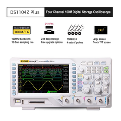RIGOL Digital Oscilloscope DS1104Z Plus DS1104Z-S Plus 100MHz 24Mpts Memory DepthStorage Desktop Oscilloscope