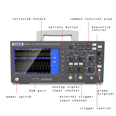 Hantek Digital Oscilloscope DSO2C15 2 Channels 150Mhz Storage USB Multimeter Tester for Industrial Electronics